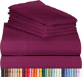 LuxClub 6 PC Full Size Sheet Set Bamboo Sheets Deep Pockets 18" Eco Friendly Wrinkle Free Cooling Sheets Machine Washable Hotel Bedding Silky Soft - Eggplant Full