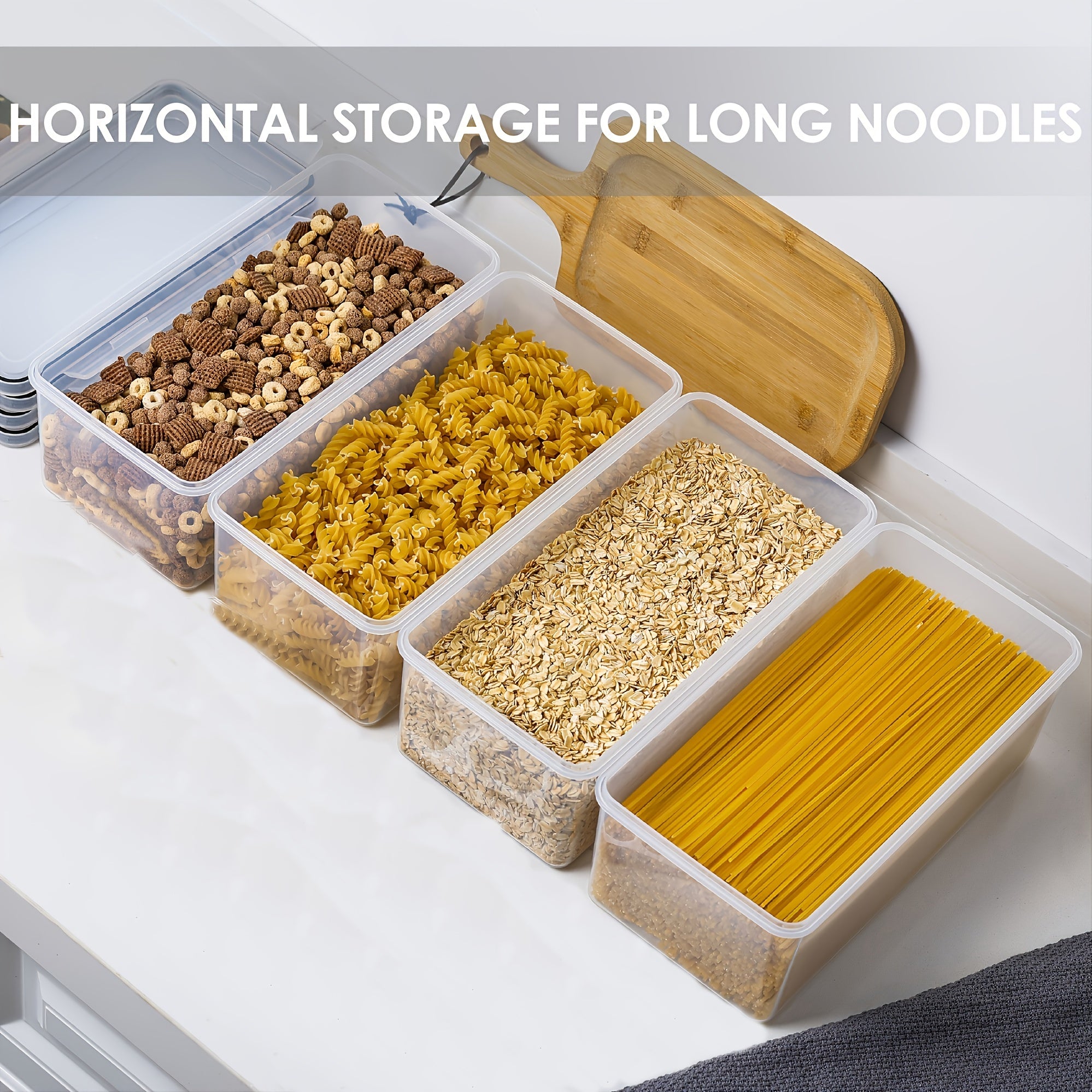 1/2/3pcs Airtight Food StoraContainers With Lids 3.2L, Plastic Spaghetti Container, PP Material BPA Kitchen Pantry Organization And Storage