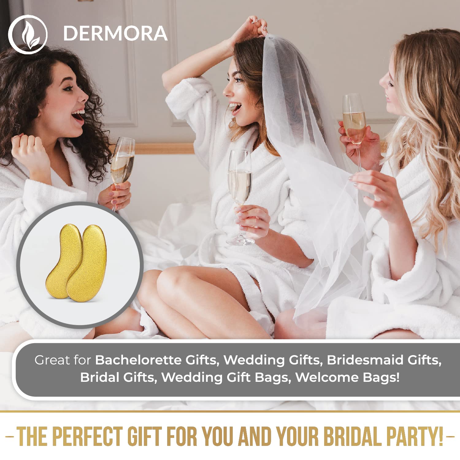 DERMORA Skin Treatment Mask 24K Gold Eye Mask - 100 Pairs Eye Gels - Rejuvenating Treatment for Revitalizing,Dark Cirlce,Puffiness,Refresh,Travel,Wrinkles (100 Pairs)