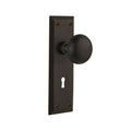 York Plate with Keyhole 2-3/4 in. Backset Oil-Rubbed Bronze Privacy Bed/Bath York Door Knob
