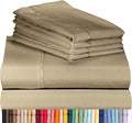 LuxClub 6 PC Full Size Sheet Set Bamboo Sheets Deep Pockets 18" Eco Friendly Wrinkle Free Cooling Sheets Machine Washable Hotel Bedding Silky Soft - Taupe Full…