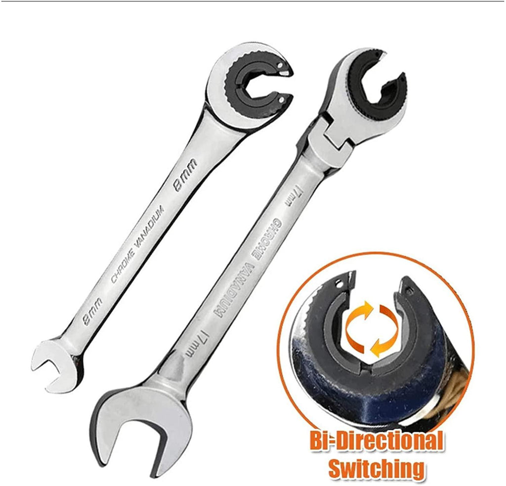 Without Socket Wrench Mechanic Tool Set Tubing Ratchet Wrench Moving Head Ratchet Wrench Tools for Car Vehicle Auto Replacement Parts Hand Tool Manual Car (Color : Fixed Head 12 pcs)