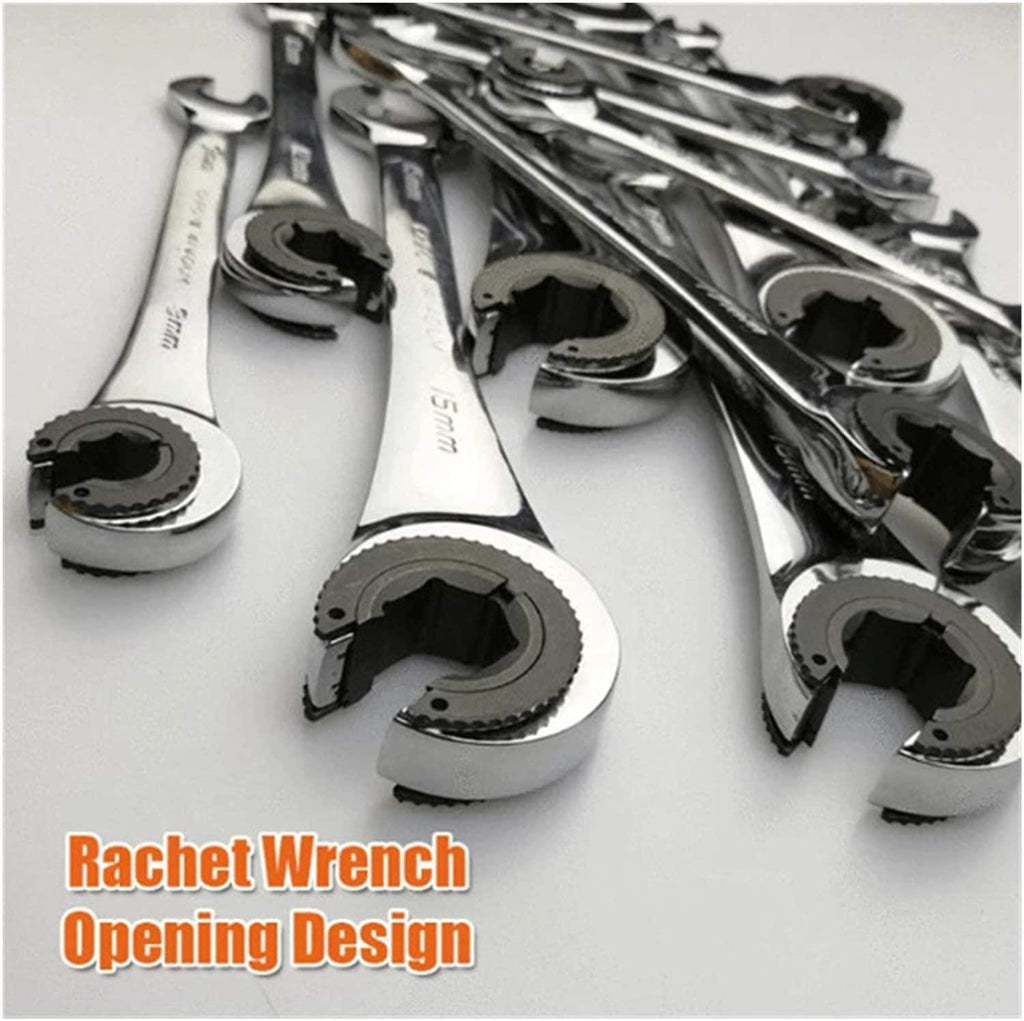 Without Allen Wrench Set Allen Wrench Tubing Ratchet Wrench Moving Head Ratchet Wrench Tools for Car Vehicle Auto Replacement Parts Hand Tool Manual Car (Color : Fixed Head 12 pcs)