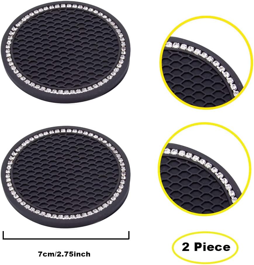 2PCS Nightmare Before Christmas Jack Skellington Car Cup Holders Coasters,Black Silicone Anti-Slip Car Coasters,2.75 Inch