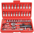Peixiang Sturdy Repair Wrench 46Pcs 1/4inch Car Repair Socket Tools Set Spanner Ratchet Wrench Kit Hand Tools Safety