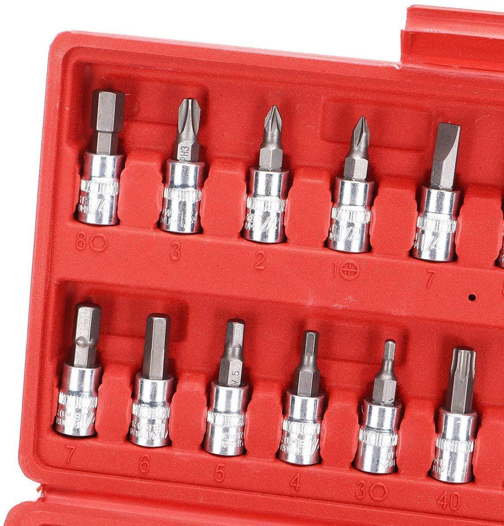Sturdy 46Pcs Professional Spanner Socket Set 1/4inch Screwdriver Ratchet Wrench Set Kit Car Repair Tools Combination Hand Tool Set Universal Hand Tools Drill Safety