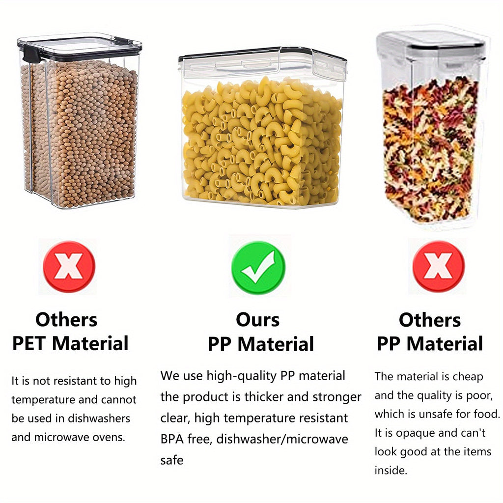 1/6pcs 54oz/1.6L Airtight Plastic Food StoraContainers With Lid, BPA Free,PP Material, No LeaKitchen Organizer For Coffee Beans Flour Sugar