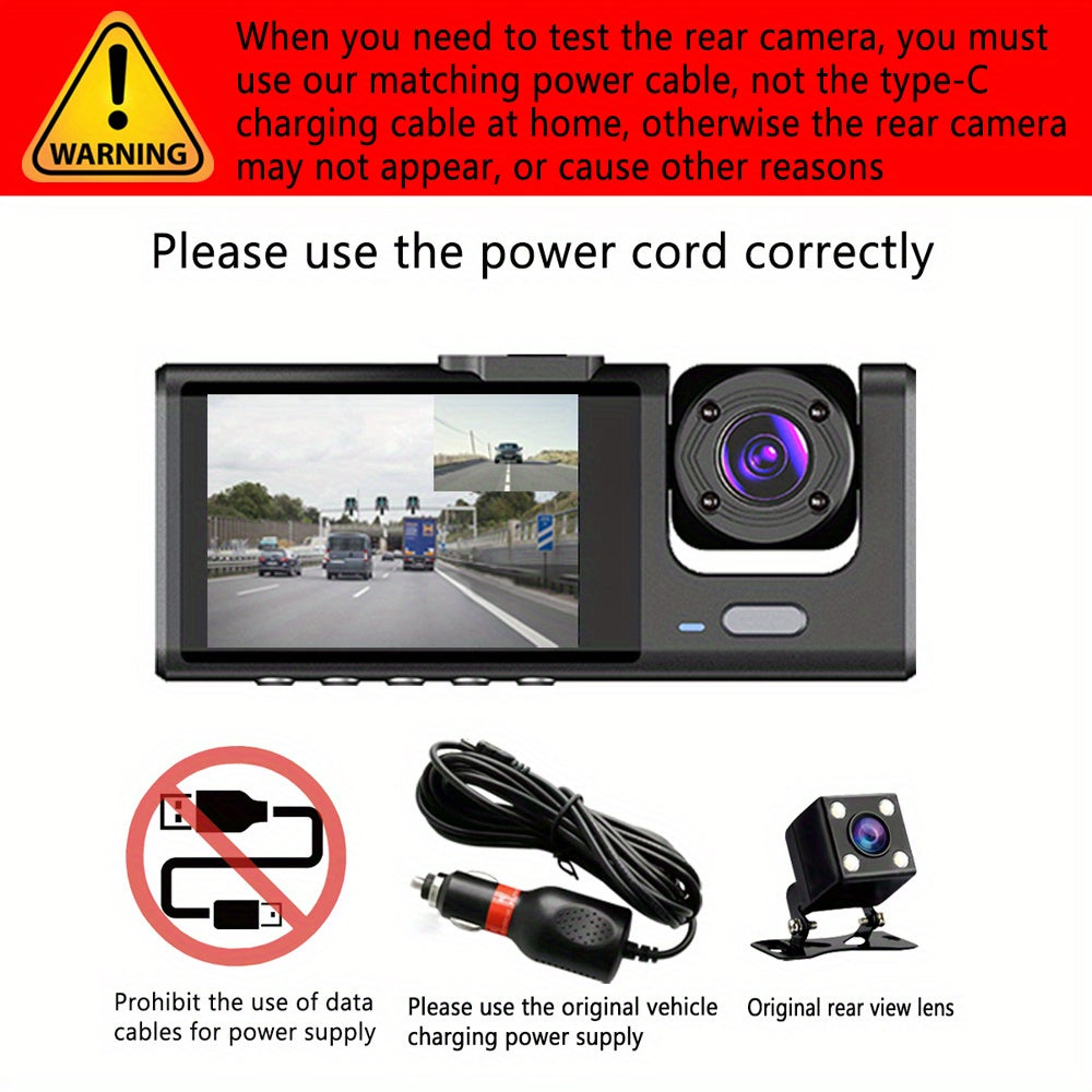 3 Lens Car Dashcm Car Camera Car Black Box 3 Camera Dash Cam Front,Inside,Rear,1080P