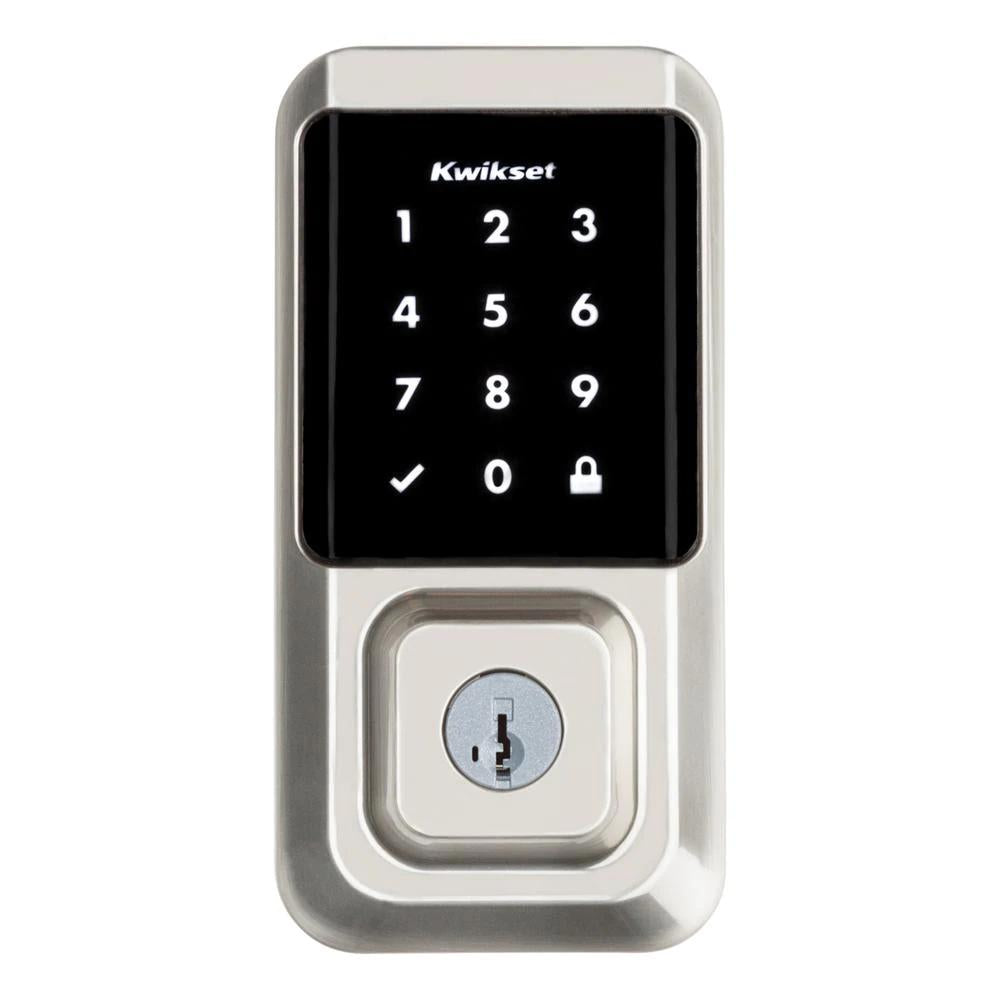 Halo Satin Nickel Electronic Smart Lock Deadbolt Feat SmartKey Security Touchscreen and Wi-Fi and San Clemente Handleset