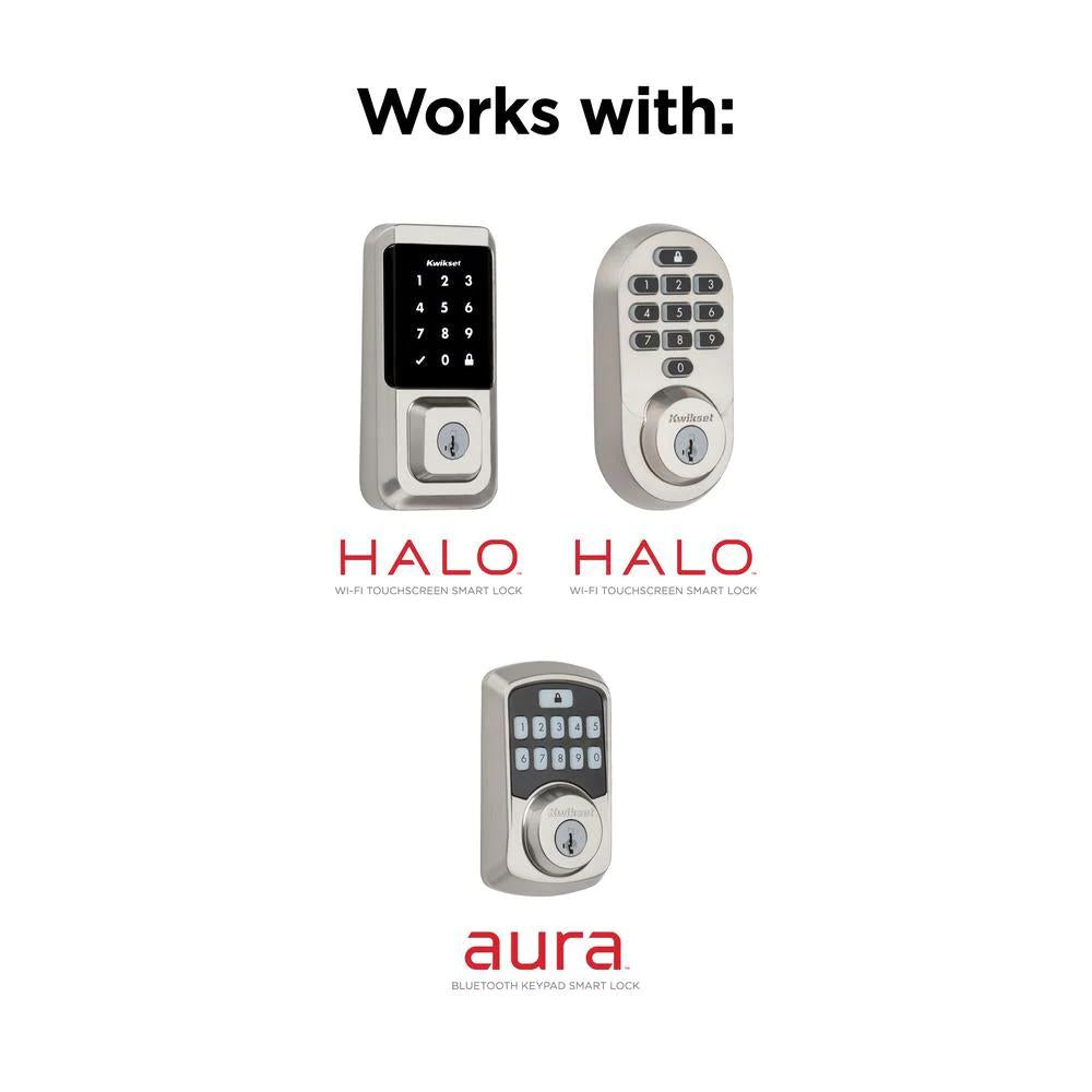 Halo Satin Nickel Electronic Smart Lock Deadbolt Feat SmartKey Security Touchscreen and Wi-Fi and San Clemente Handleset