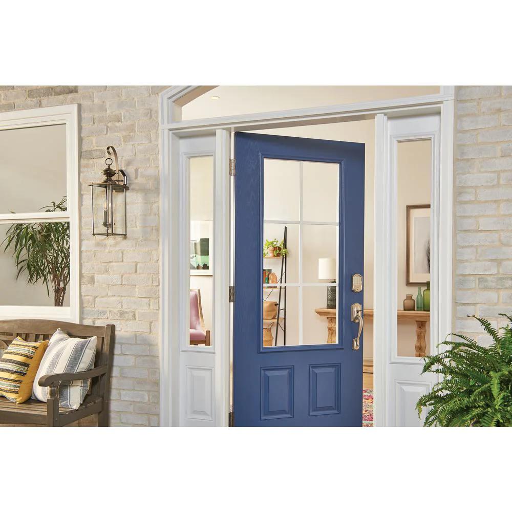 Century Bright Chrome Encode Smart Wi-Fi Deadbolt with Alarm and Century Handleset and Latitude Lever