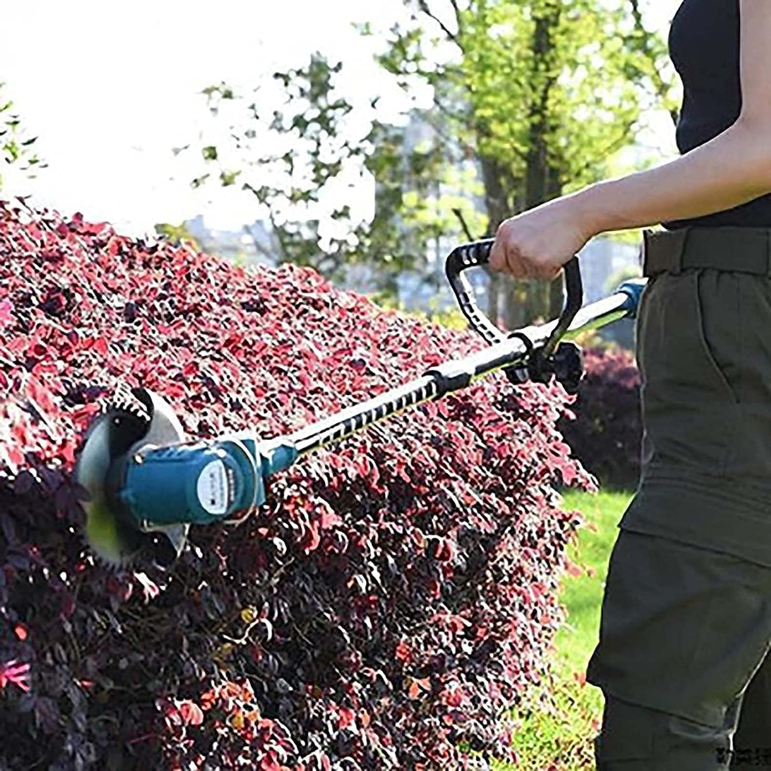 Portable Electric Cordless String Grass Trimmers,Handheld Lawn Edger Mini-Mower Height Adjustable Garden Brush Cutter Kit Rechargeable Battery and Charger Included