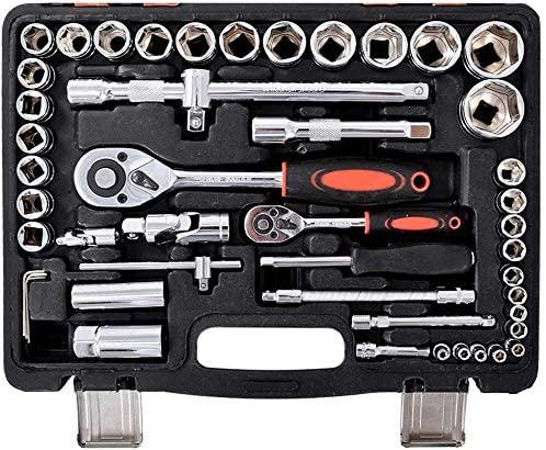 ZSEFV Hand Tools 61 pcs/Set Socket Wrench Set Spanner Car Machine Repair Service Tools Kit with Heavy Duty Ratchet Hand Tools