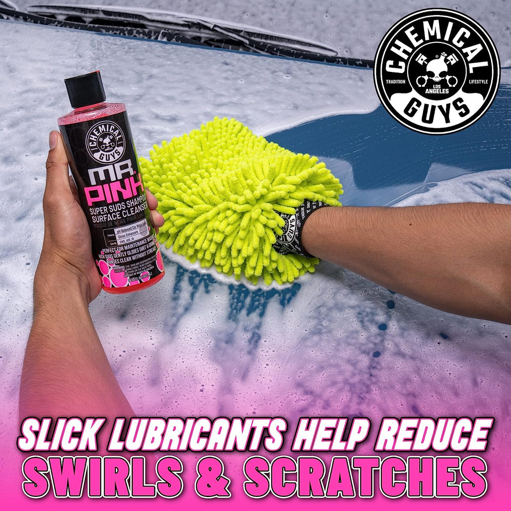 Chemical Guys CWS_402A Car Wash, Dry &amp; Shine Bundle - Mr. Pink Foaming Car Wash Soap, 128 fl oz (1 Gal) + After Wash Gloss Boosting Drying Aid (16 fl oz) (2 Items) For Cars, Trucks, SUVs, RVs &amp; More