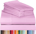 LuxClub 6 PC Full Size Sheet Set Bamboo Sheets Deep Pockets 18" Eco Friendly Wrinkle Free Cooling Sheets Machine Washable Hotel Bedding Silky Soft - Light Plum Full