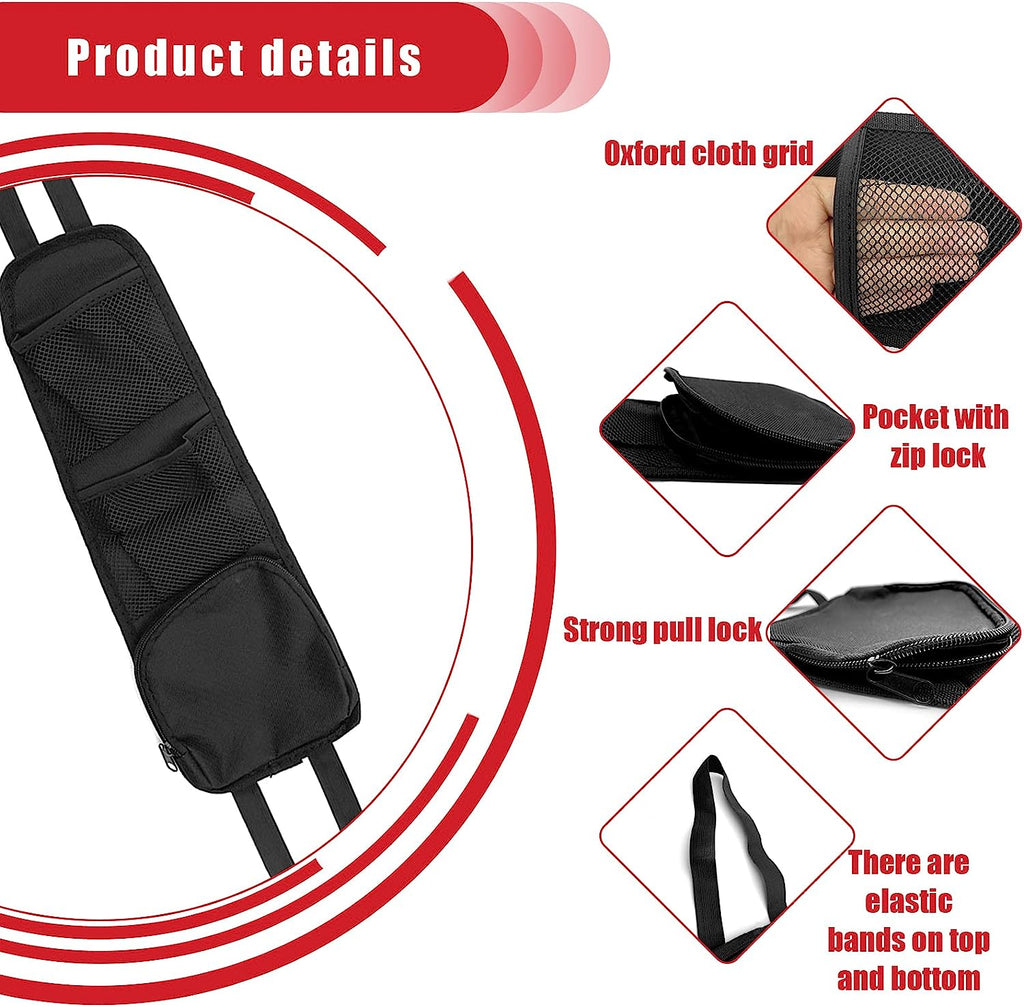QUICTO 2PCS Car Seat Storage Hanging Bag, Multi-Pocket Seat Side Organizer, Car Multifunctional Mesh Net Pocket, Can Hold Mobile Phone, Wallet, Glasses, Suitable for Cars, SUVs, Trucks