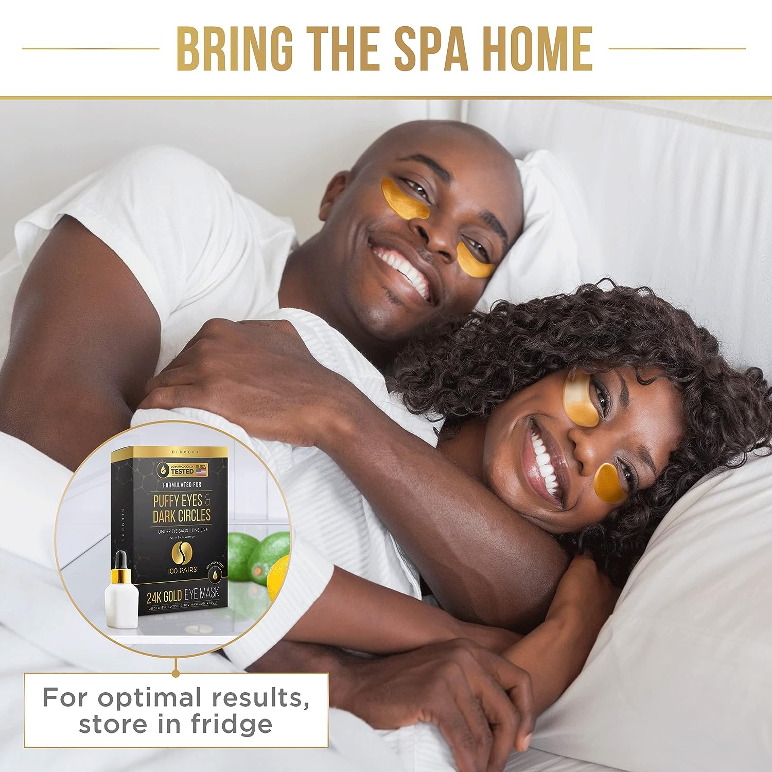 DERMORA Skin Treatment Mask 24K Gold Eye Mask - 50 Pairs Eye Gels - Rejuvenating Treatment for Dark Cirlce,Puffiness,Refresh,Revitalizing,Travel,Wrinkles