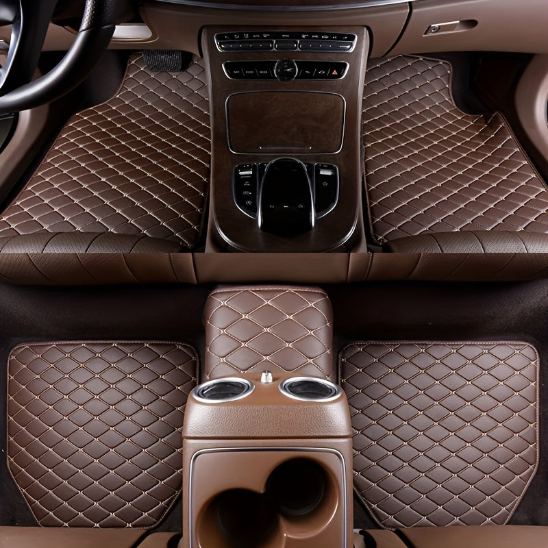 5pcs Car Floor Mats Universal Waterproof Front Rear Full Set Auto Rugs Leather Car Carpet Accessories