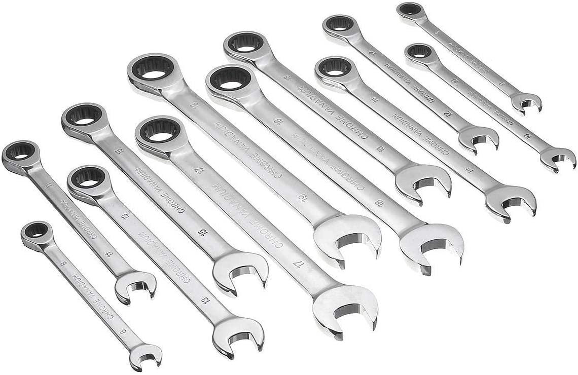 PENFU Wrench 12pc Metric Ratcheting Spanner Combination Wrenche Hand Tools 9mm-18mm CR-V Steel Household Tool Sets Hand Repair Tool