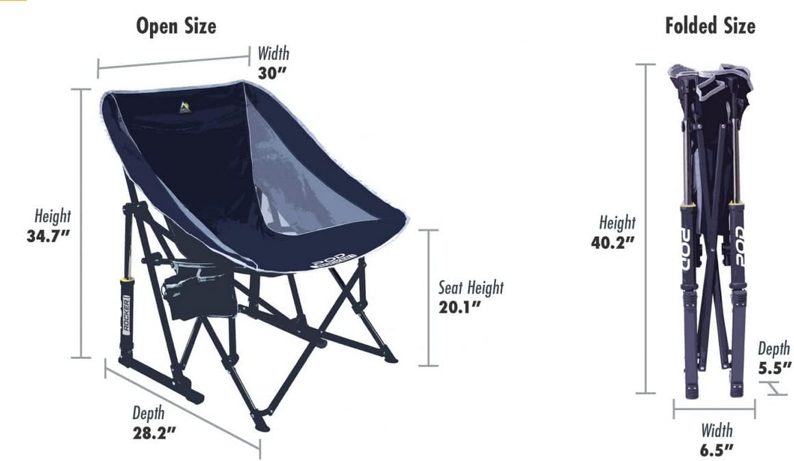 GCI Outdoor Waterside Pod Rocker Folding Beach Chair &amp; Portable Rocking Chair