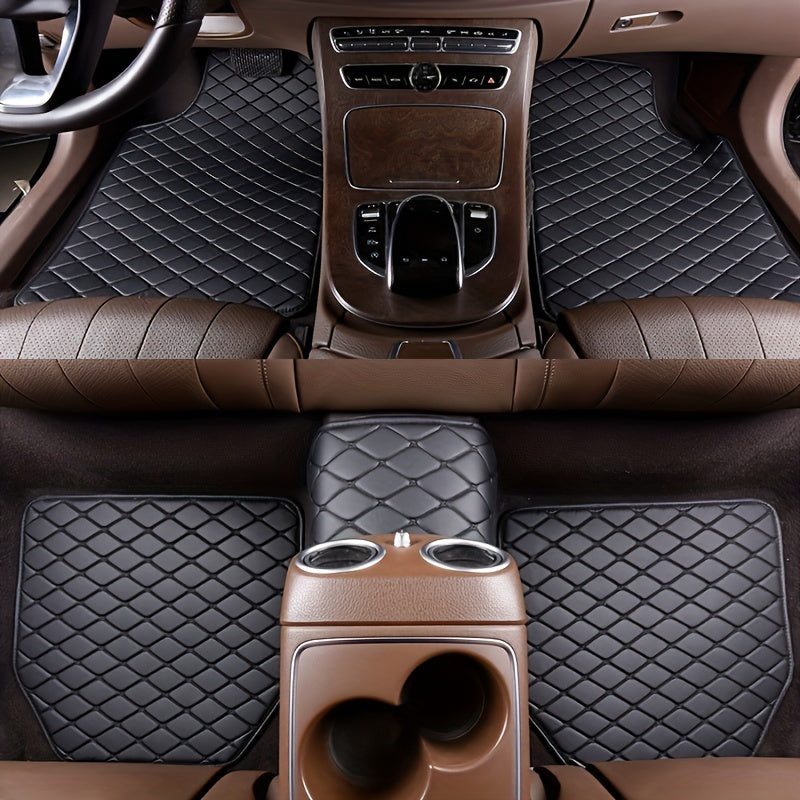 5pcs Car Floor Mats Universal Waterproof Front Rear Full Set Auto Rugs Leather Car Carpet Accessories