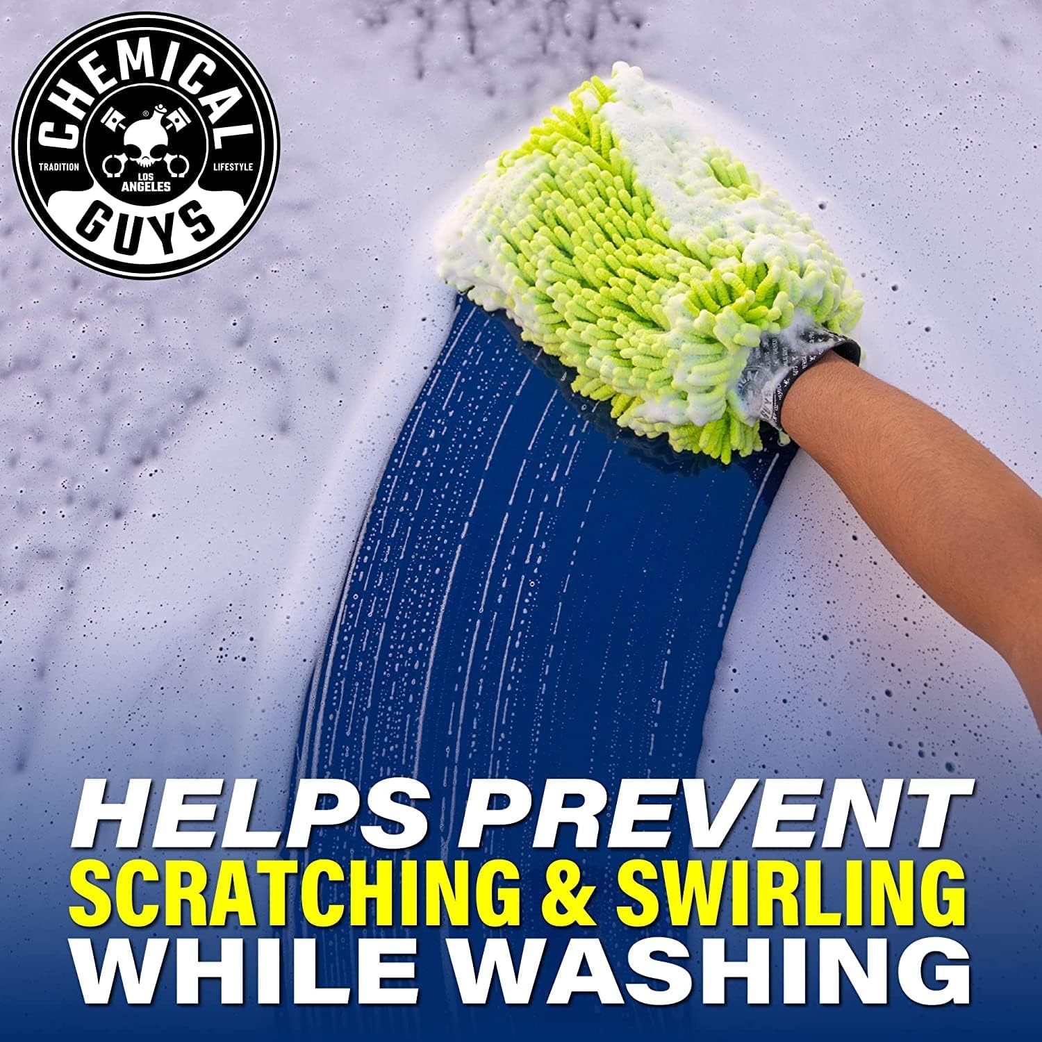 Chemical Guys CWS_402_64M Car Wash Starter Bundle - Mr. Pink Foaming Car Wash Soap, 64 fl oz (Half Gallon), Candy Scent + Green Chenille Wash Mitt (2 Items) Works on Cars, Trucks, SUVs, RVs &amp; More