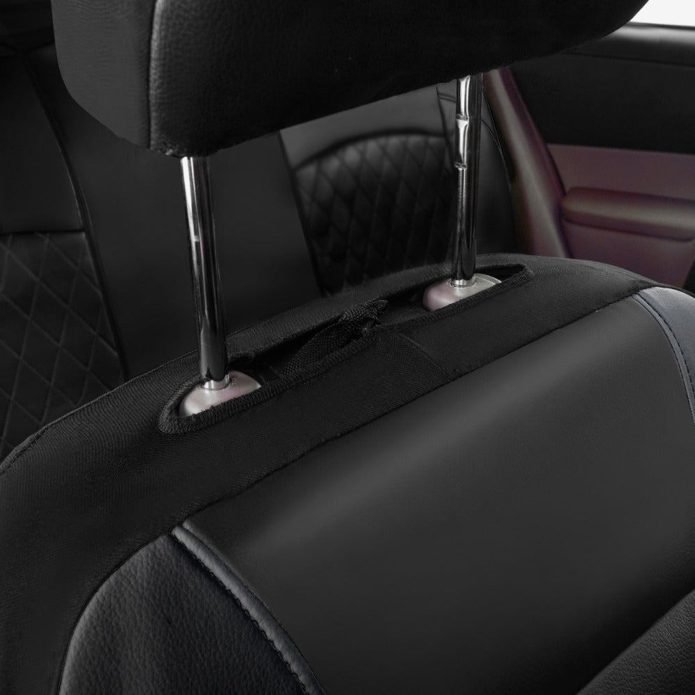 Upgrade Your Car Interior With 9Pcs/Set Quilted Leather Thread Pressing Seat Covers - Airbag Compatible &amp; Breathable!