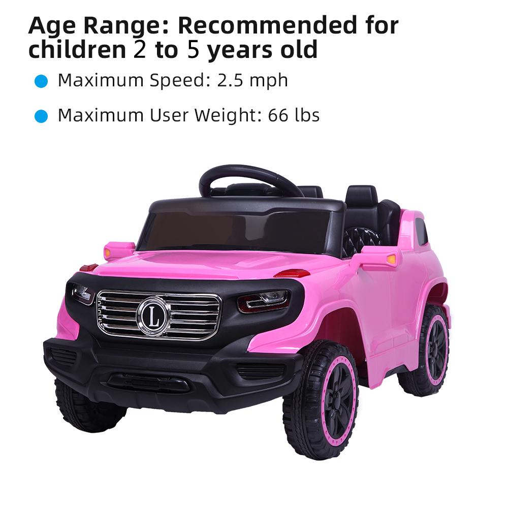 Ktaxon 6V Kids Ride On Car RC Remote Control Battery Powered w/ LED Lights, 3 Speed