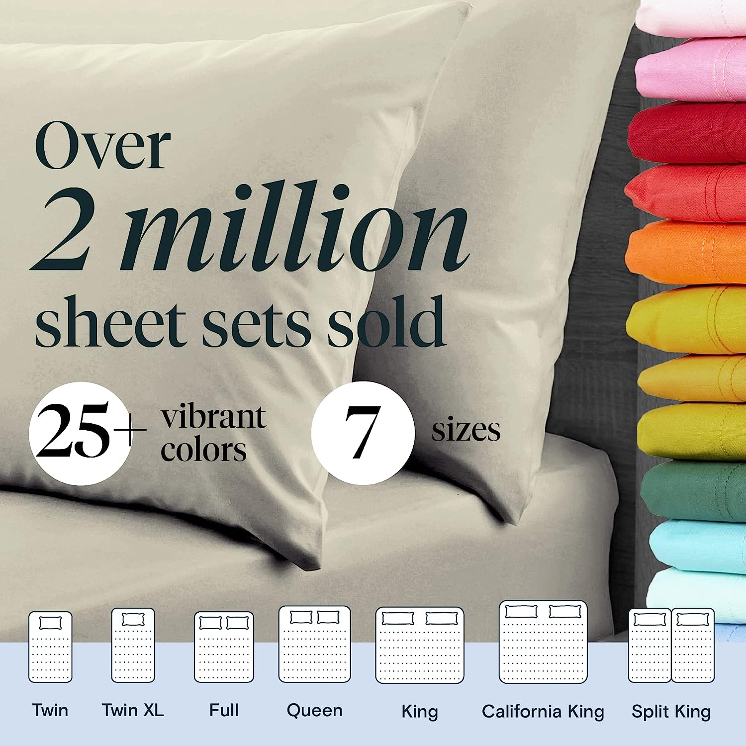 LuxClub 6 PC Queen Sheet Set Bamboo Sheets Deep Pockets 18" Eco Friendly Wrinkle Free Cooling Sheets Machine Washable Hotel Bedding Silky Soft - Light Taupe Queen