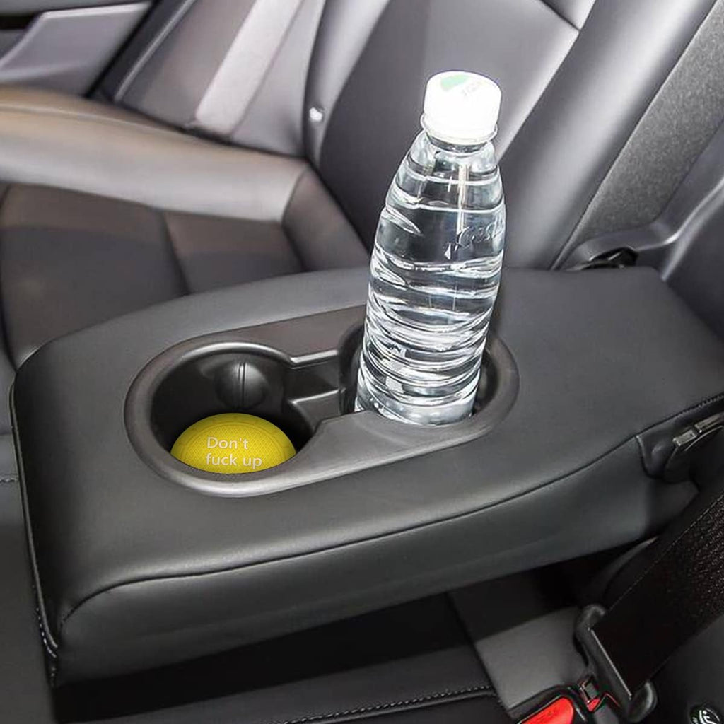 2 Pack Car Cup Holder Coasters, 2.75 Inch Non-Slip PVC Insert Cup Coaster, Anti-Scratch Auto Cup Mats for Women Men, Vehicle Interior Accessories Universal for Car, SUV, Truck (D Yellow/2PCS)