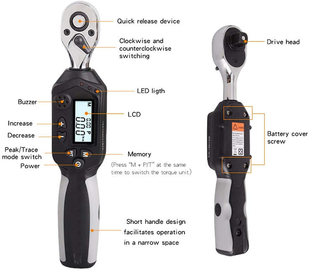GOFEI Bike Digital Torque Wrench, Professional Electronic Short Handle Torque Wrenches Repair Tools Bike Repair Hand Tools