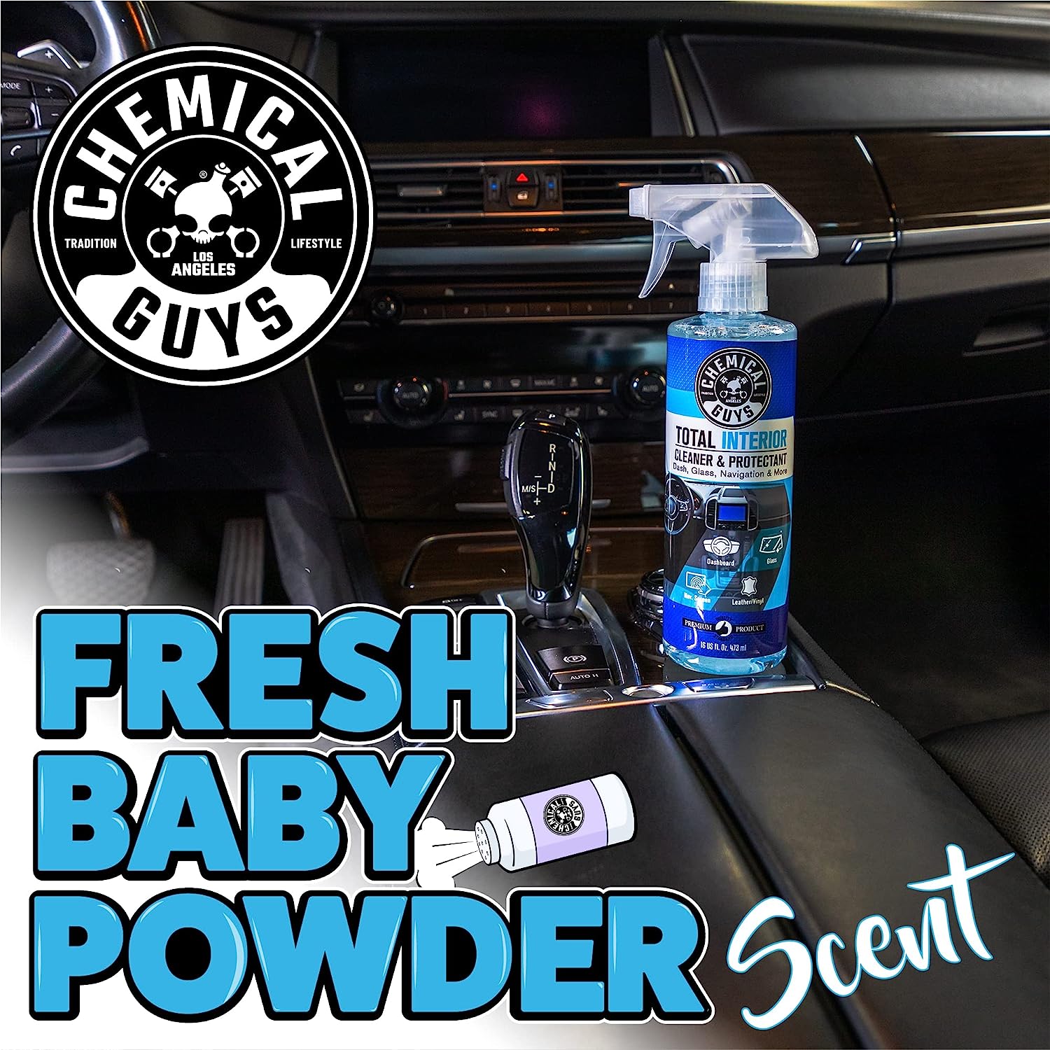 Chemical Guys SPI22016 Total Interior Cleaner and Protectant, Safe for Cars, Trucks, SUVs, Jeeps, Motorcycles, RVs &amp; More, 16 fl oz