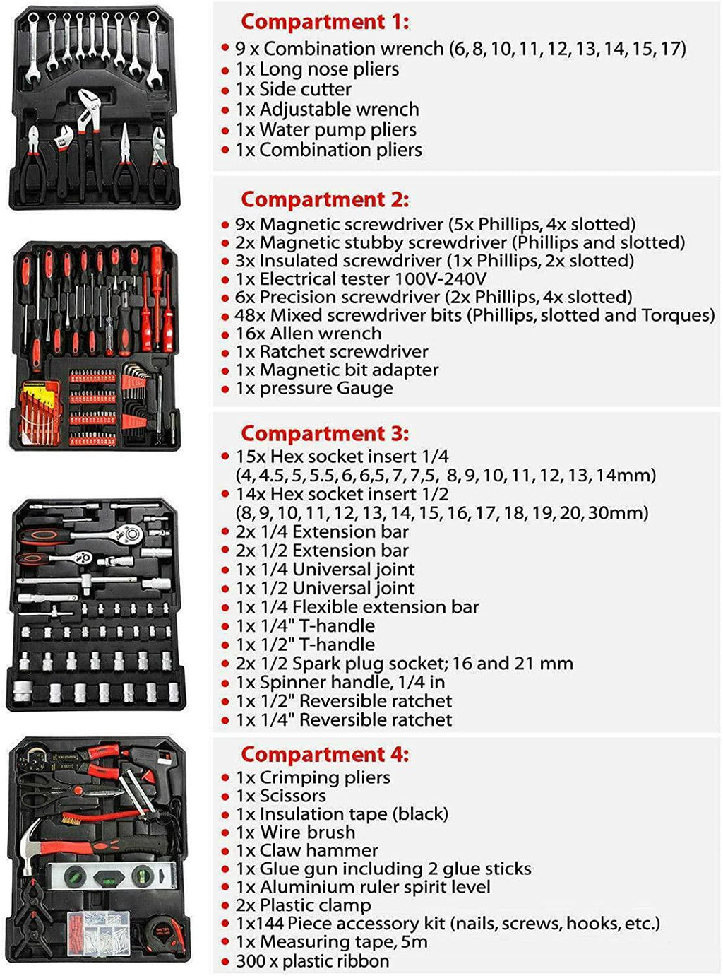 799 PCS Hand Tool Set Mechanics Kit Wrench Socket Toolbox Castors Trolley Keys Tool box Tool kit Wrench set Mechanic tool set Tools for mechanics Home improvement Hand tools Tool boxes Tool sets