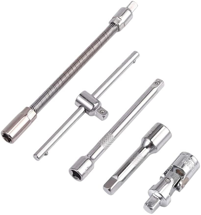 LLRYN 1/4" 5-25Nm Ratchet Torque Wrench Square Drive Click Car Hand Tool Adjustable 46 Pcs Hand Tools for Car Bike Repair Tool
