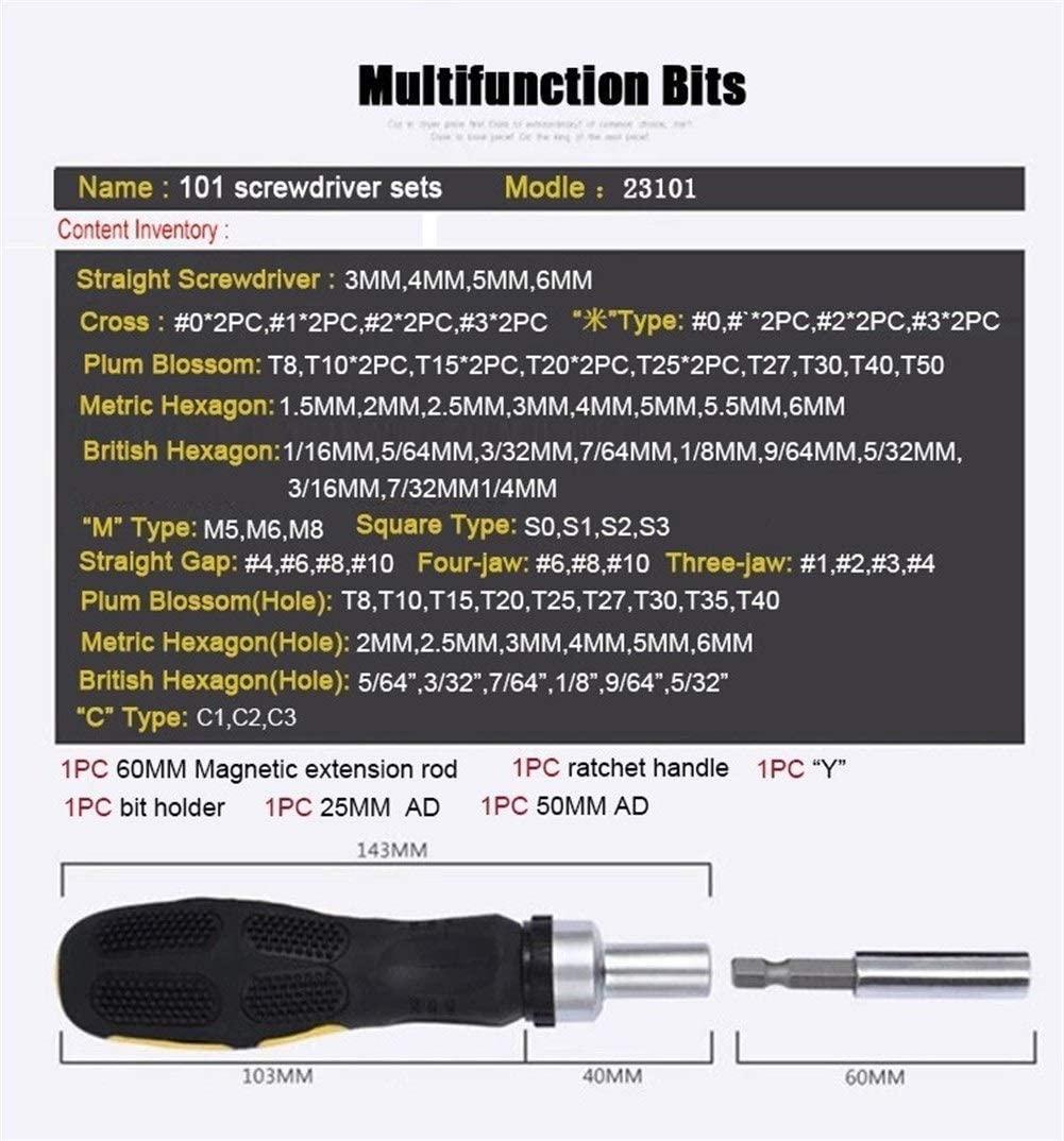 Singlin58 Tool Wrench Screwdriver Set 101 in 1 Multifunction Household Essential Tools Kit Home Appliances Car Repair Maintenance DIY Hand Tool Repair Tools Bike
