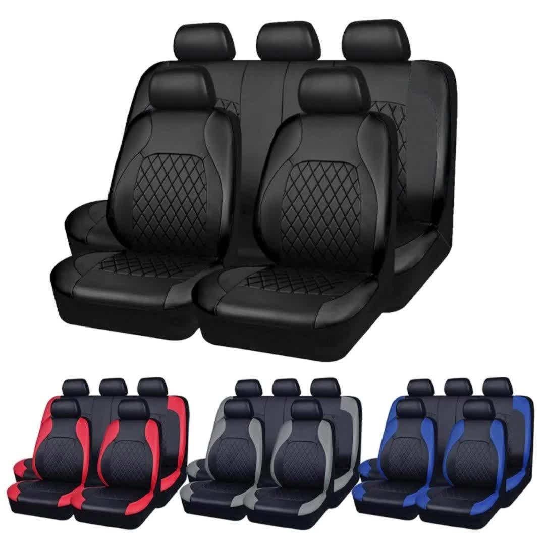 Upgrade Your Car Seats With Our Deluxe Quilted Faux Leather 5-Seat Cover - Universal Fit!