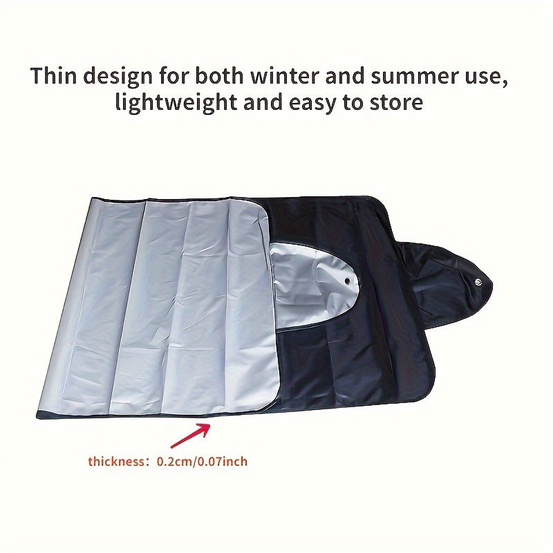 Foldable Car Windshield Cover - Protect Your Car From Snow, Sun, And Rain - Easy To Install And Remove