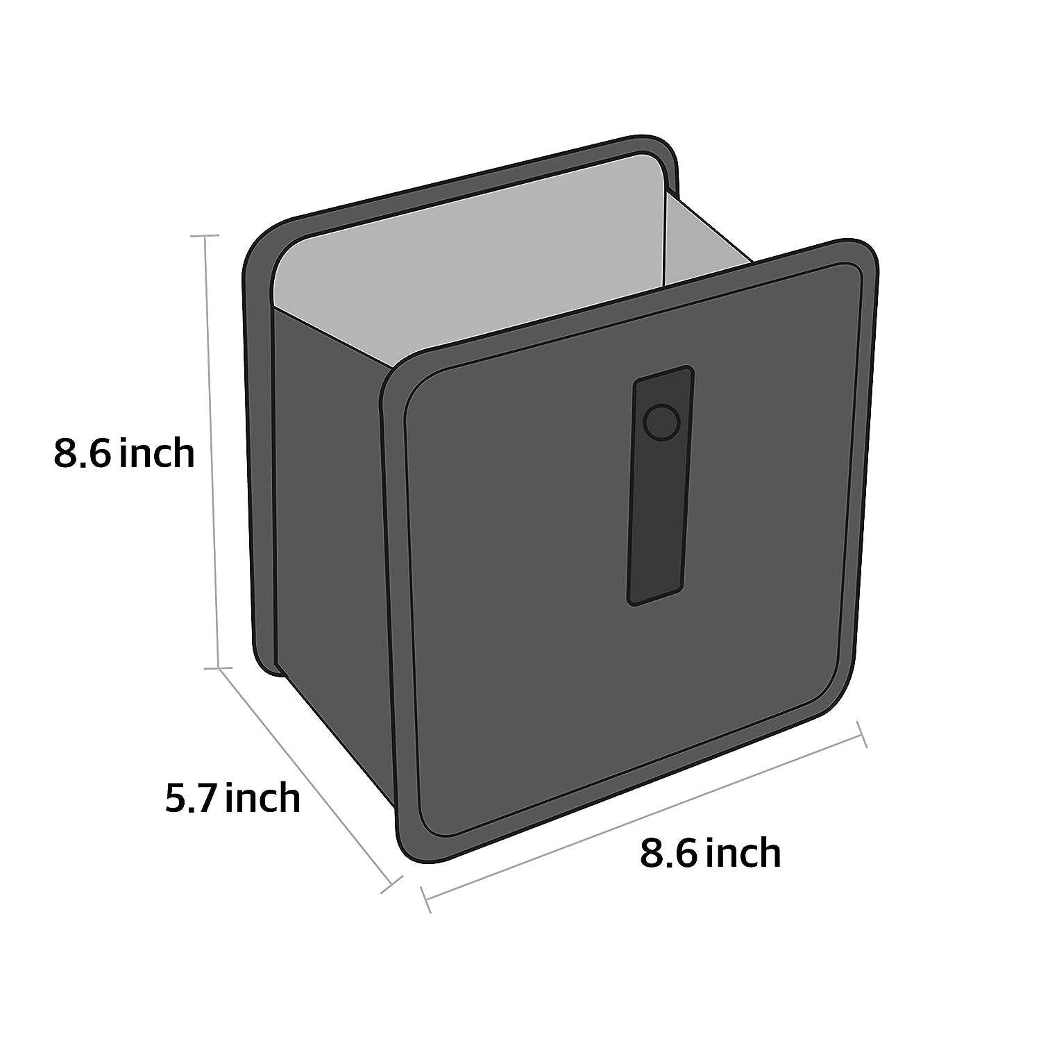 KMMOTORS Foldable hanging Car trash Can, Car Trash Bag, Car Trash bin, Vegan Leather and Oxford Clothes Car Organizer, cute car gadgets (Medium, Gray)