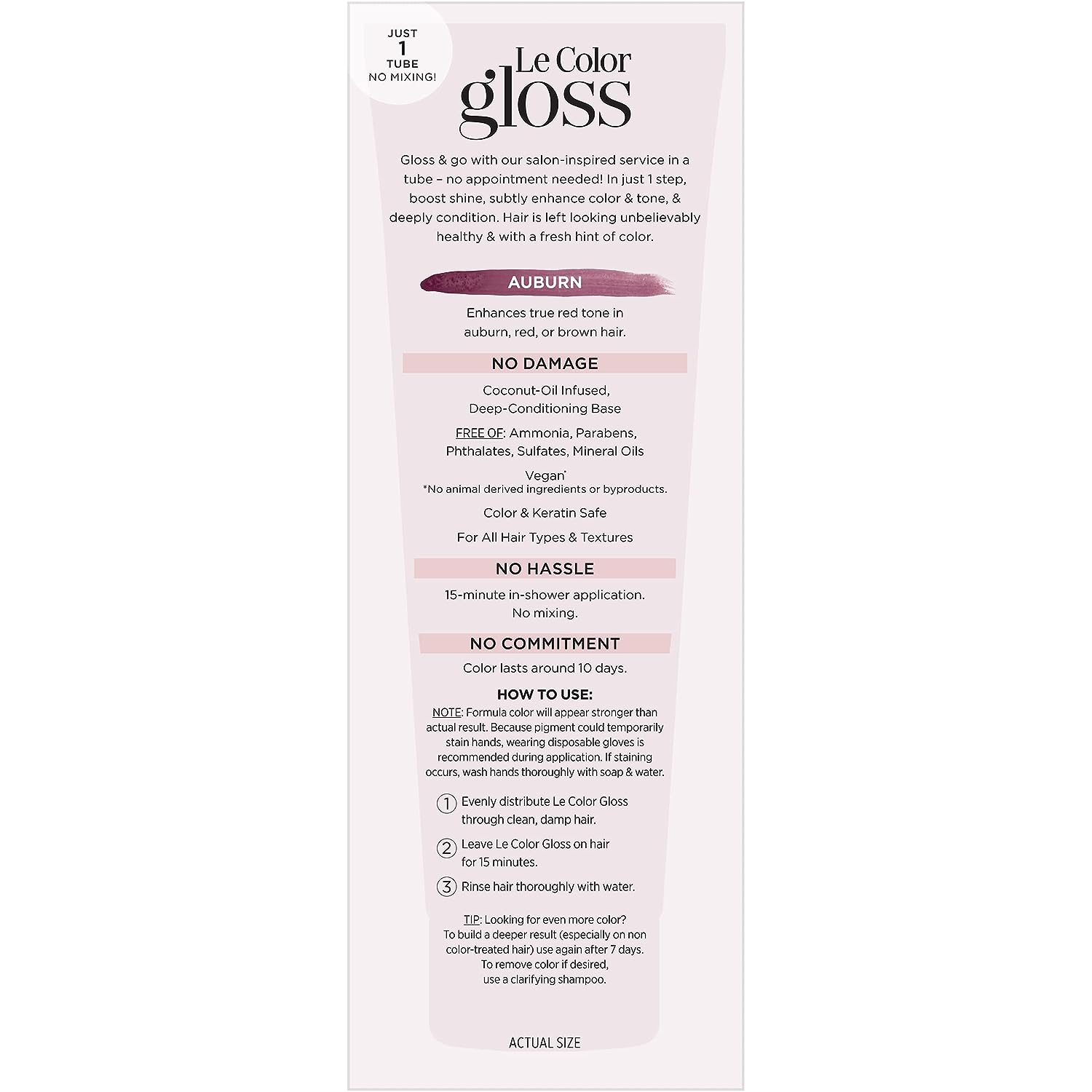 L'Oreal Paris Le Color One Step Toning Hair Gloss, Auburn, 4 Ounce (Pack of 2)