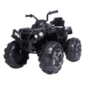 Kids Ride ON Toys 12 Volt Car, Battery Powered Quad Ride ON Cars, 4-Wheeler ATV Ride ON Toy w/ 2 Speed, LED Lights, AUX Jack, Radio, Electric Motorcycle for Boys / Girls, 3-8 Years Old, Black, W1846