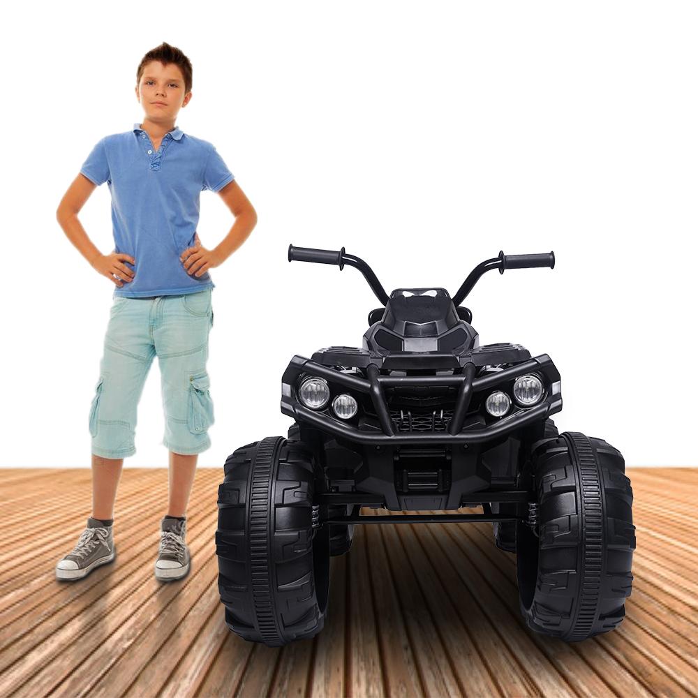 Clearance! Kids 12v Ride ON Toys, Battery Powered Ride ON Toys Car, 4-Wheeler ATV Ride ON Car w/ 3.7mph Max, 2 Speed, LED Lights, AUX Jack, Radio, Electric Motorcycle for Boys/Girls, Black, W1890