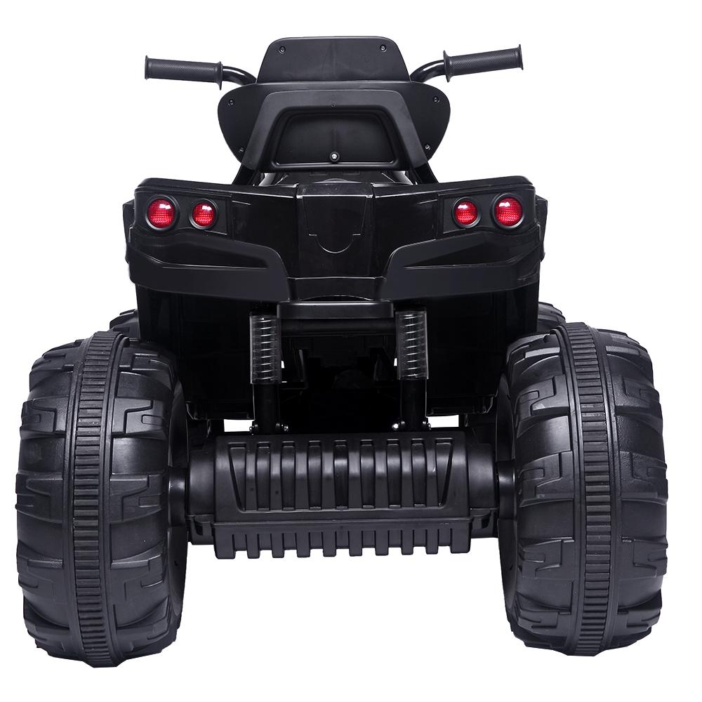 Kids Ride ON Toys 12 Volt Car, Battery Powered Quad Ride ON Cars, 4-Wheeler ATV Ride ON Toy w/ 2 Speed, LED Lights, AUX Jack, Radio, Electric Motorcycle for Boys / Girls, 3-8 Years Old, Black, W1866