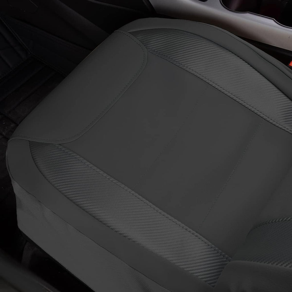 Flying Banner car seat Covers Protects Water Proof Faux Leather Carbon Fiber Fronts Gray Gray