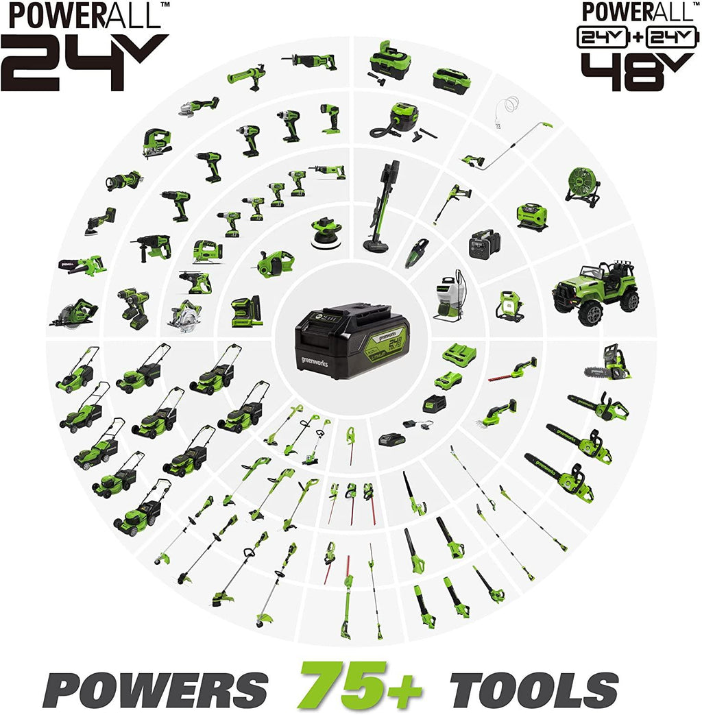 Greenworks 48V 14" Brushless Cordless Lawn Mower, (2) 4.0Ah USB Batteries (USB Hub) and Dual Port Rapid Charger Included (2 x 24V)