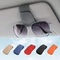 KanSmart Sunglass Holder for Car Visor Sunglasses Clip Magnetic Leather Glasses Eyeglass Holder Auto Interior Accessories Universal for SUV Pickup Truck -Gray