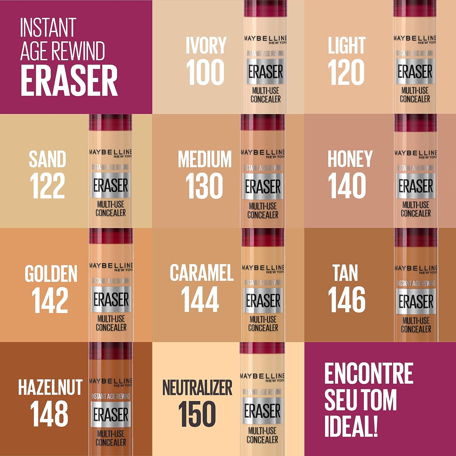 Maybelline Instant Age Rewind Eraser Dark Circles Treatment Multi-Use Concealer, 141, 1 Count (Packaging May Vary)