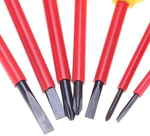 SHYPT Insulated Screwdriver Set Withstand Volta1000V Precision Magnetic Phillips Slotted for Electrician Repair Hand Tool Kit