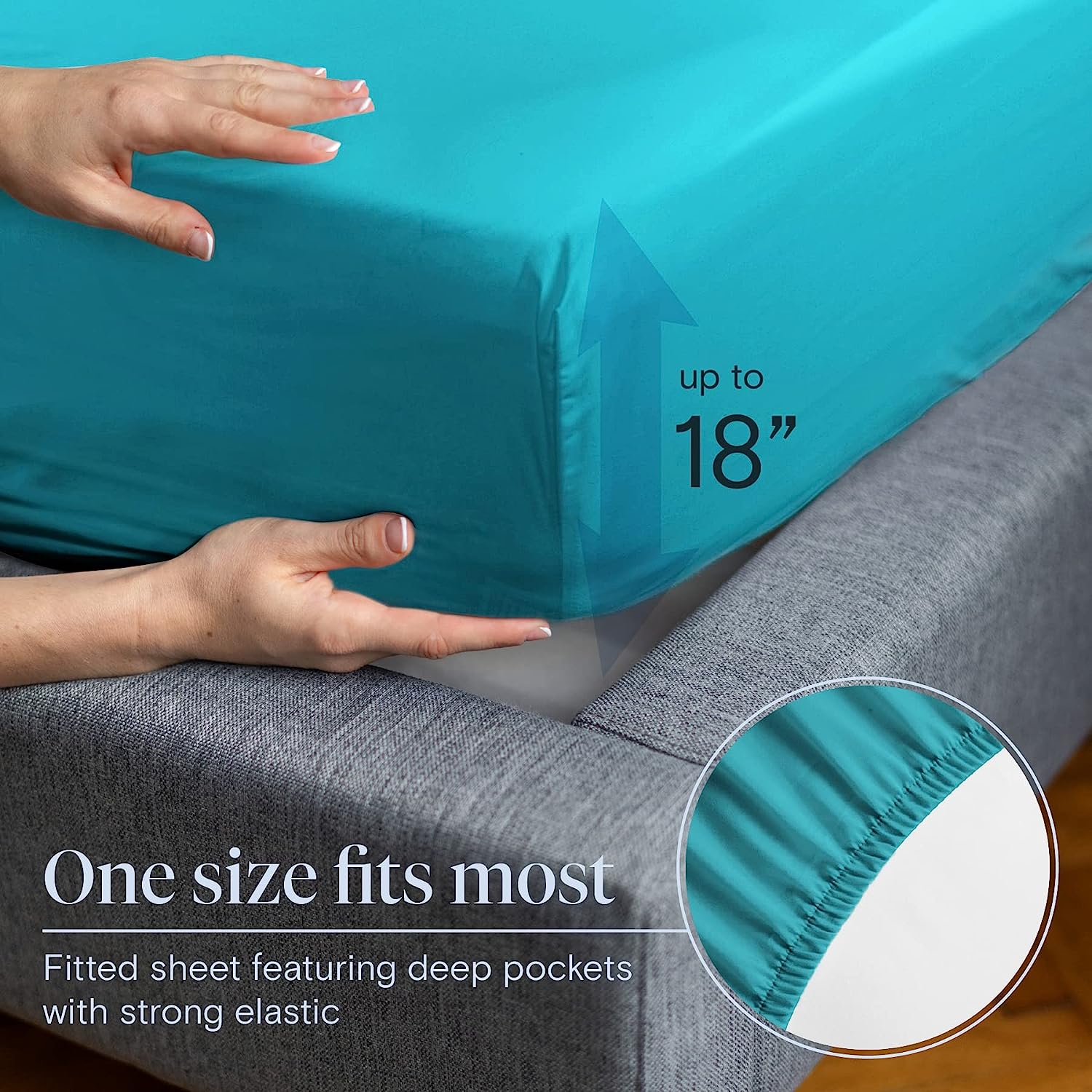 LuxClub 6 PC Queen Sheet Set Bamboo Sheets Deep Pockets 18" Eco Friendly Wrinkle Free Cooling Sheets Machine Washable Hotel Bedding Silky Soft - Teal Queen