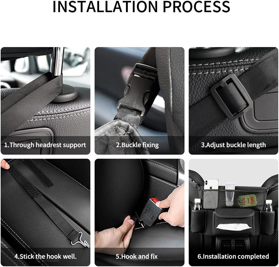 JEYODA Car Handbag Holder Between Seats Suede Large Capacity Car Purse Holder Automotive Consoles &amp; Organizers for Document Phone Storage Car Organizer(1925-style 2 black)