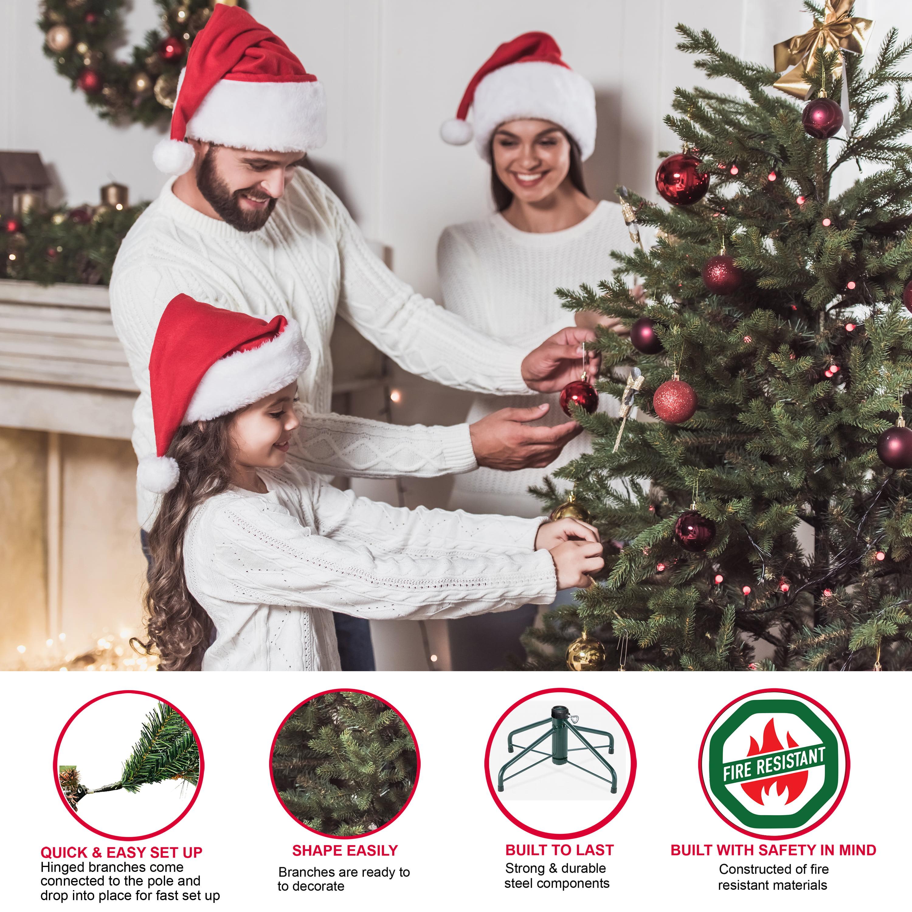 Puleo International 6.5 ft. Pre-Lit Slim Aspen Fir Artificial Christmas Tree with 350 UL-Listed Clear Lights